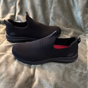 Skechers Women's Black Knit Slip-On Sneakers